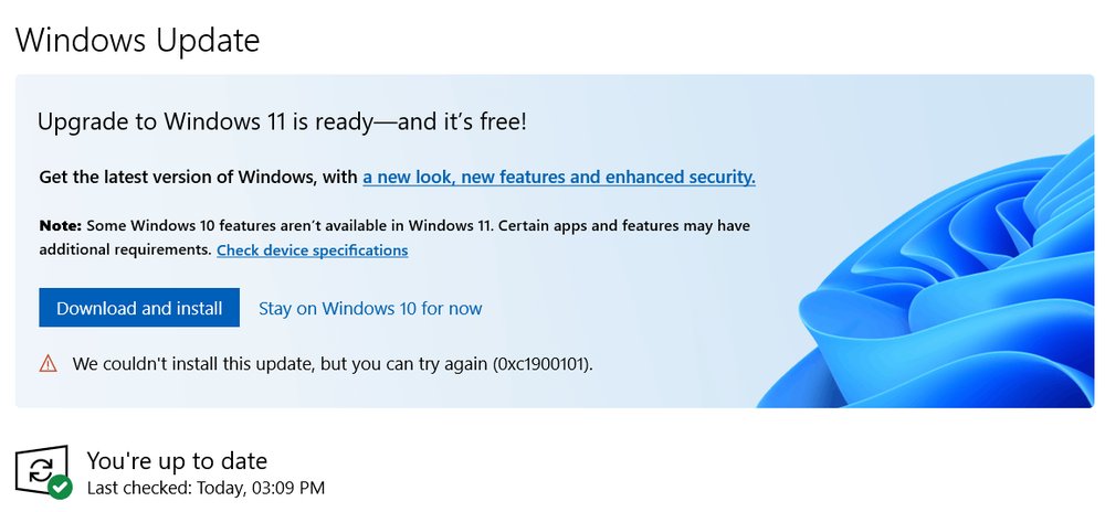 Как исправить ошибку 0xC1900101 - 0x40017 при обновлении Windows 11 до 25H2